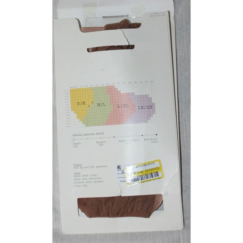 A Day Tights Sheer Hosiery S/M 1 Pair - 20 Denier - Pecan